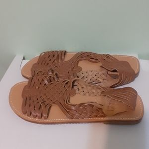 Braided Fisherman LeatherSandal 100%Leather 8 Wide Boho Lightweight Sandal